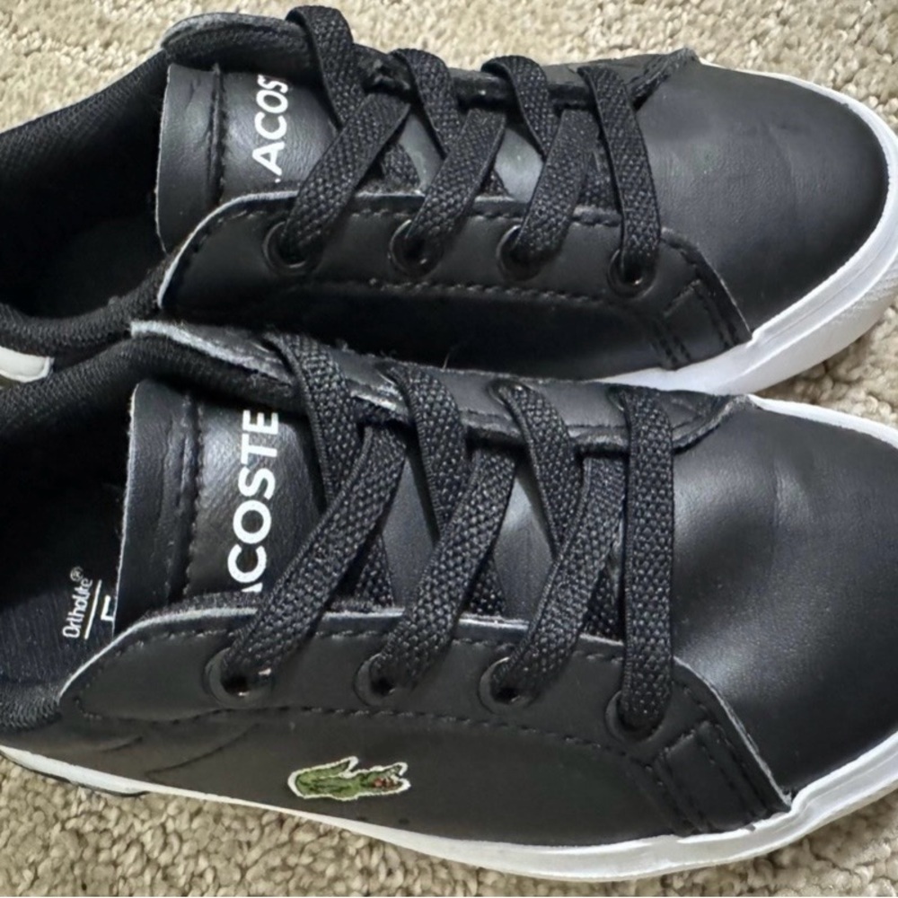 Lacoste Kids Black and White Sneakers